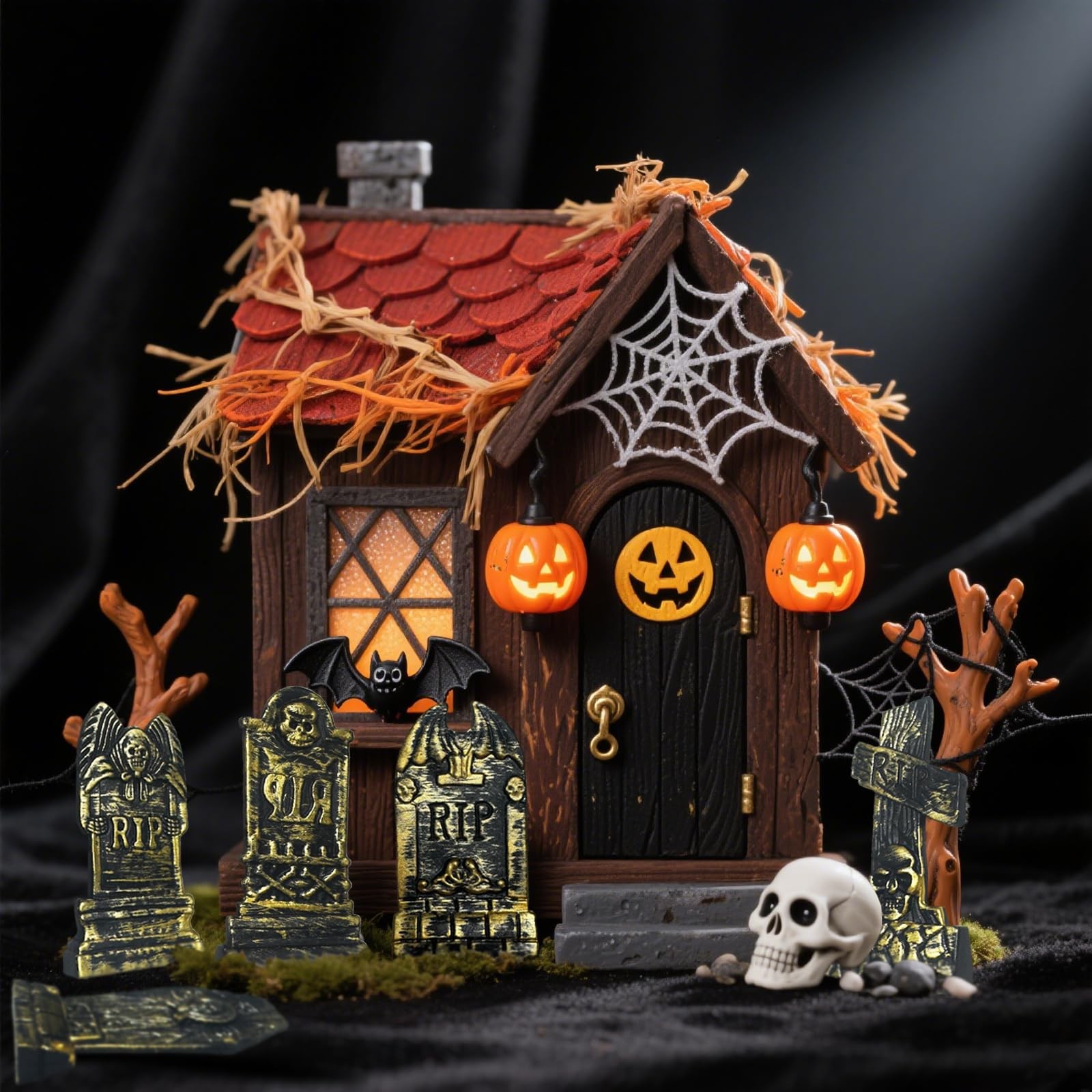 20PCS Halloween Mini Tombstones Figurines Graveyard Scene Decorations DIY Crafts