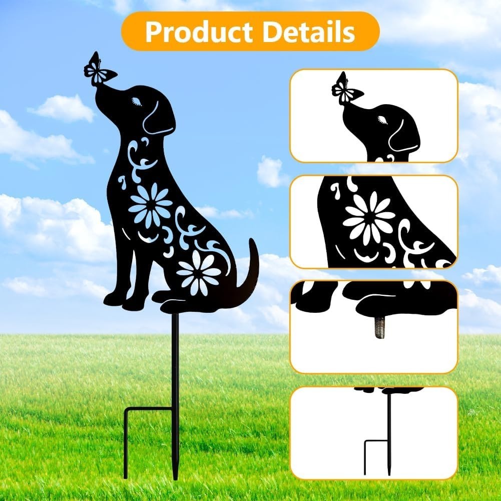 Dachshund Garden Stakes Unique Dog Lover Gifts, Outdoor Yard Art 2 Pack