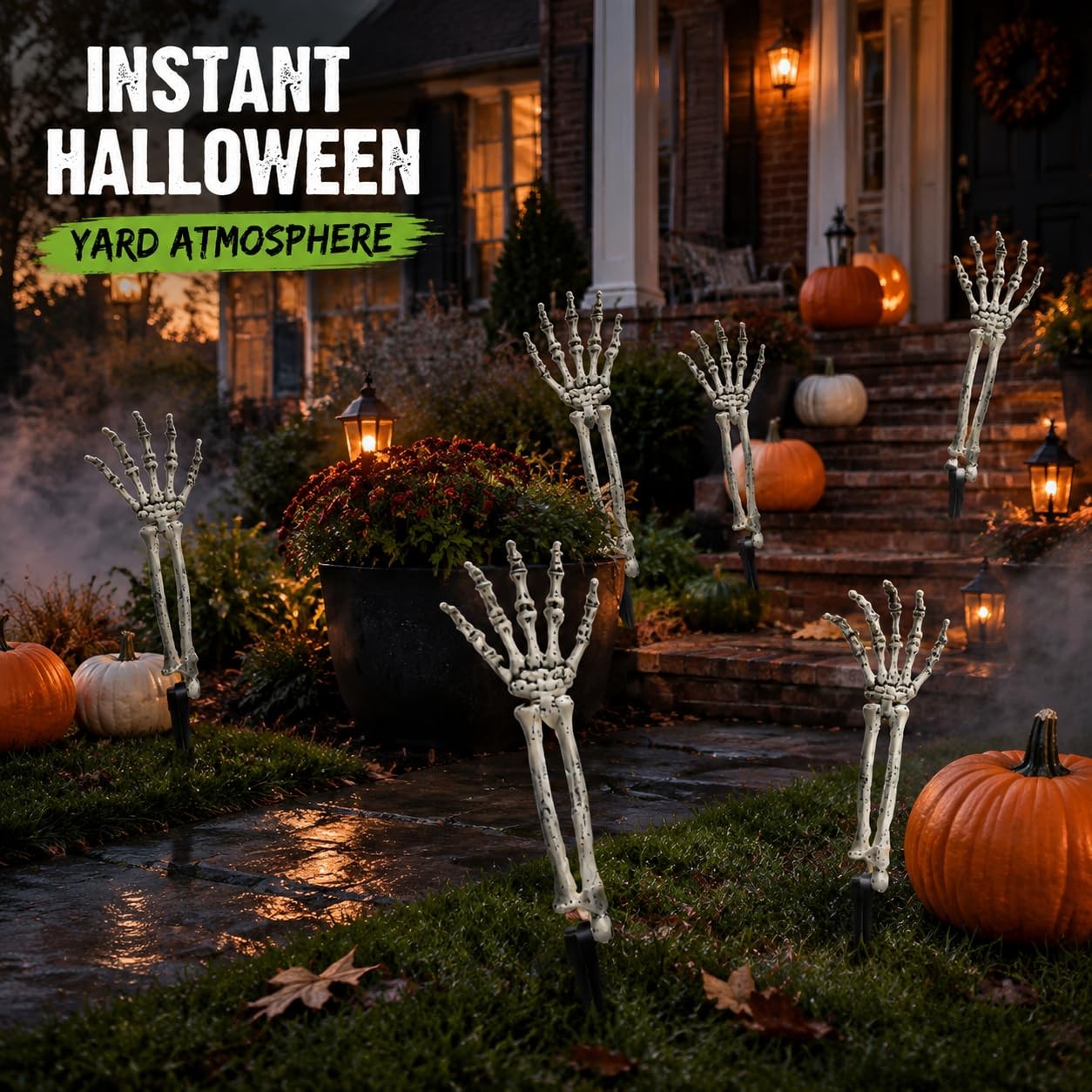 6PC Realistic Skeleton Arm Stakes Halloween Decorations for Lawn Stakes Garde…