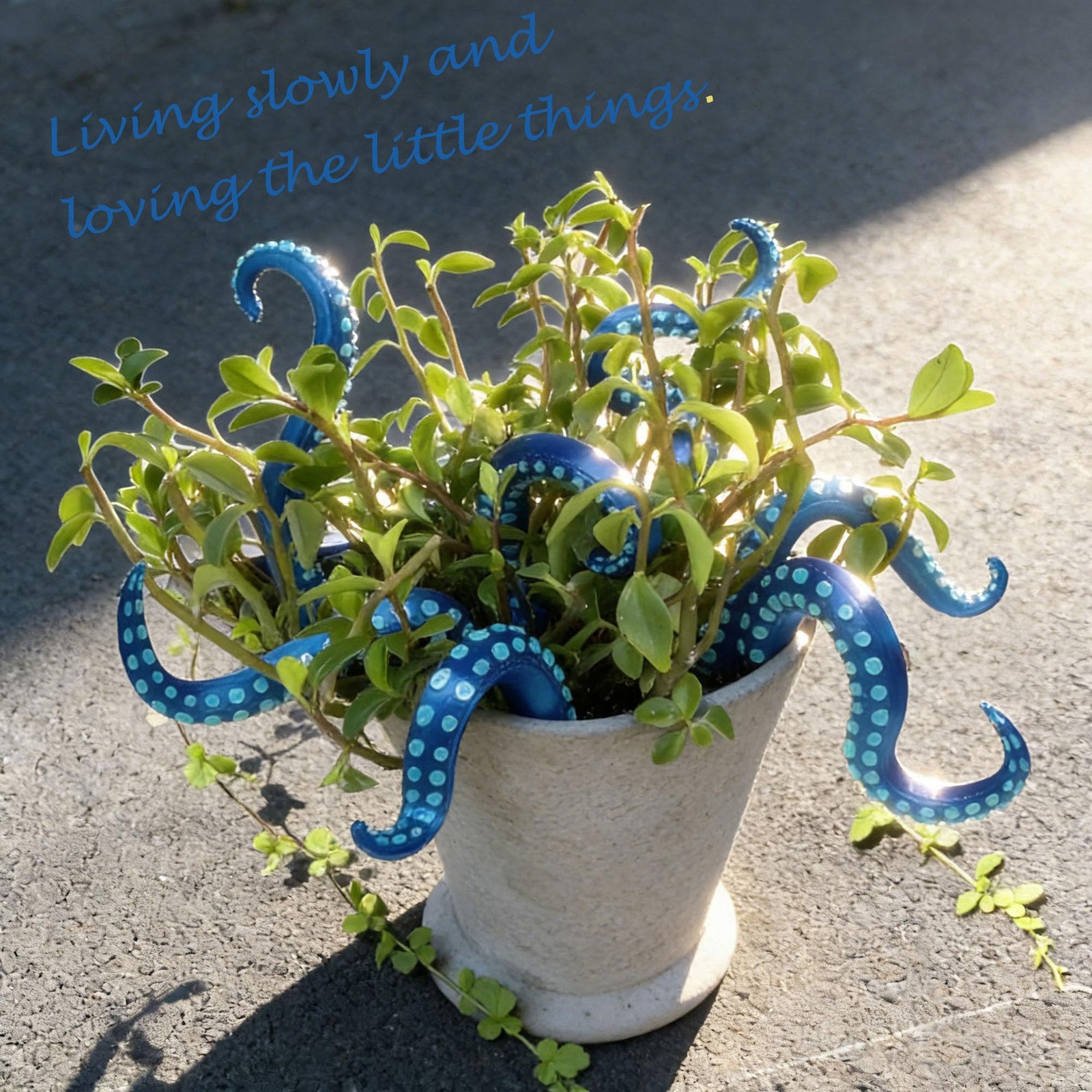 7Pcs Blue Octopus Tentacle Stakes Glowing in the Dark Garden Decor Halloween …
