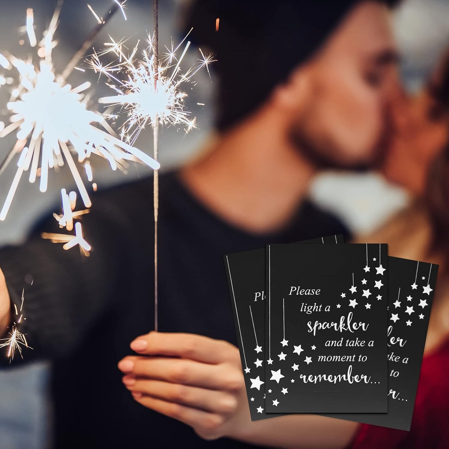 50 Pack Memorial Cards for Celebrations & Funerals – Double-Sided Black Star …