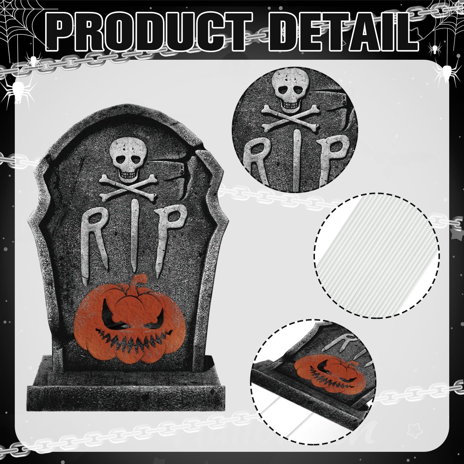 12 Pack 15″ Halloween Graveyard Tombstone Yard Sign Halloween Decorations Out…