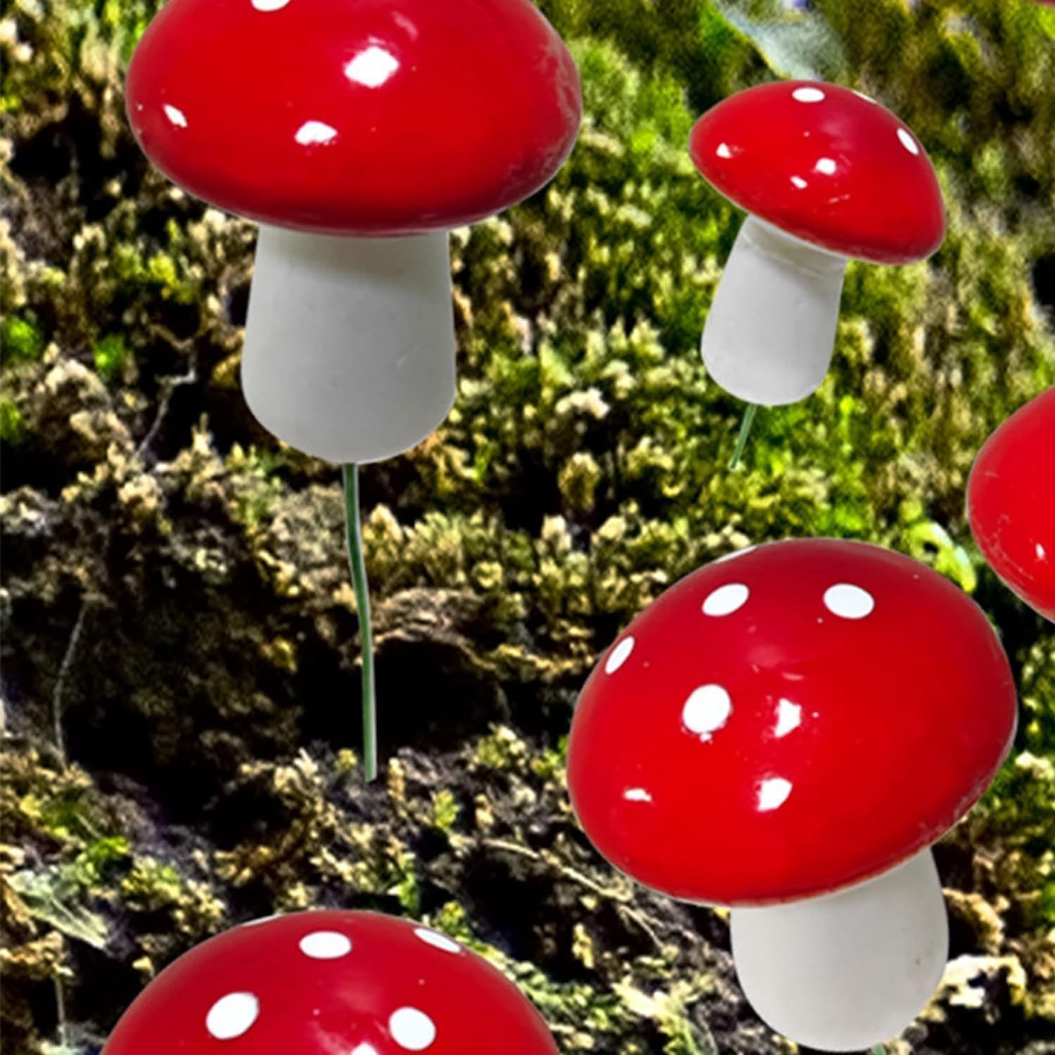 10Pcs Red Garden Stakes Miniatures Indoor Outdoor Silhouette Fairy Garden Law…
