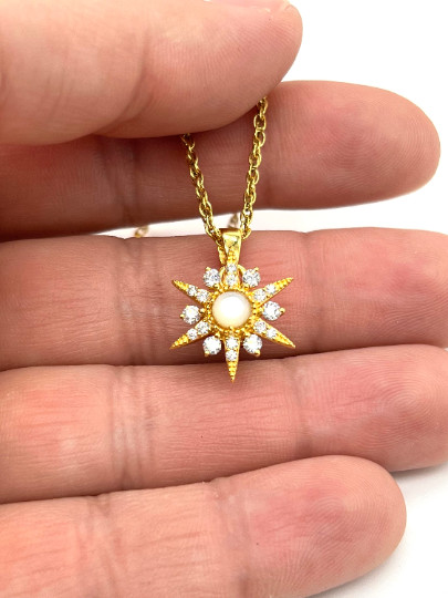 Cremation Jewelry North Star urn jewelry pendant gold