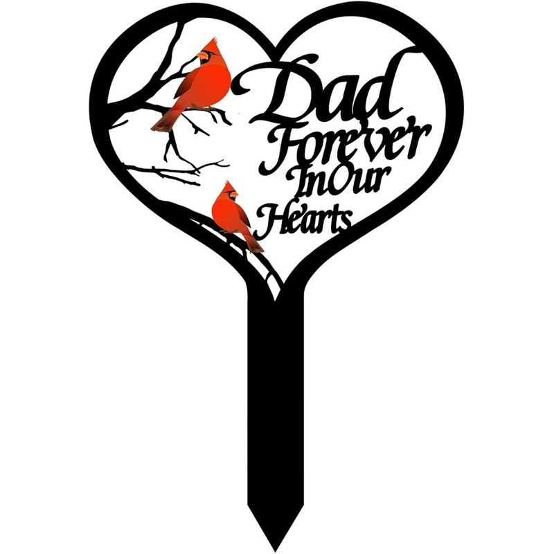 Heart Shaped Metal Memorial Plaque Mom Dad Garden Cemetery Grave Marker New
