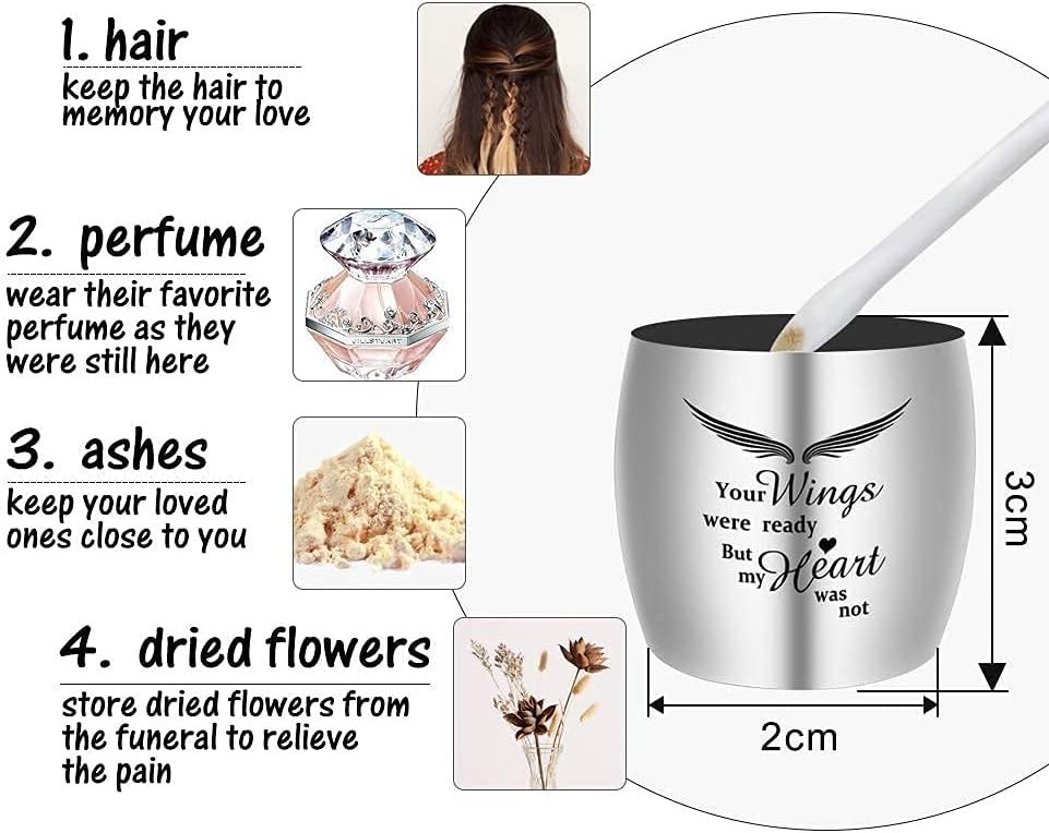 Durable Mini Cremation Urn for Human Ashes – Secure Threaded Lid & Velvet Pouch