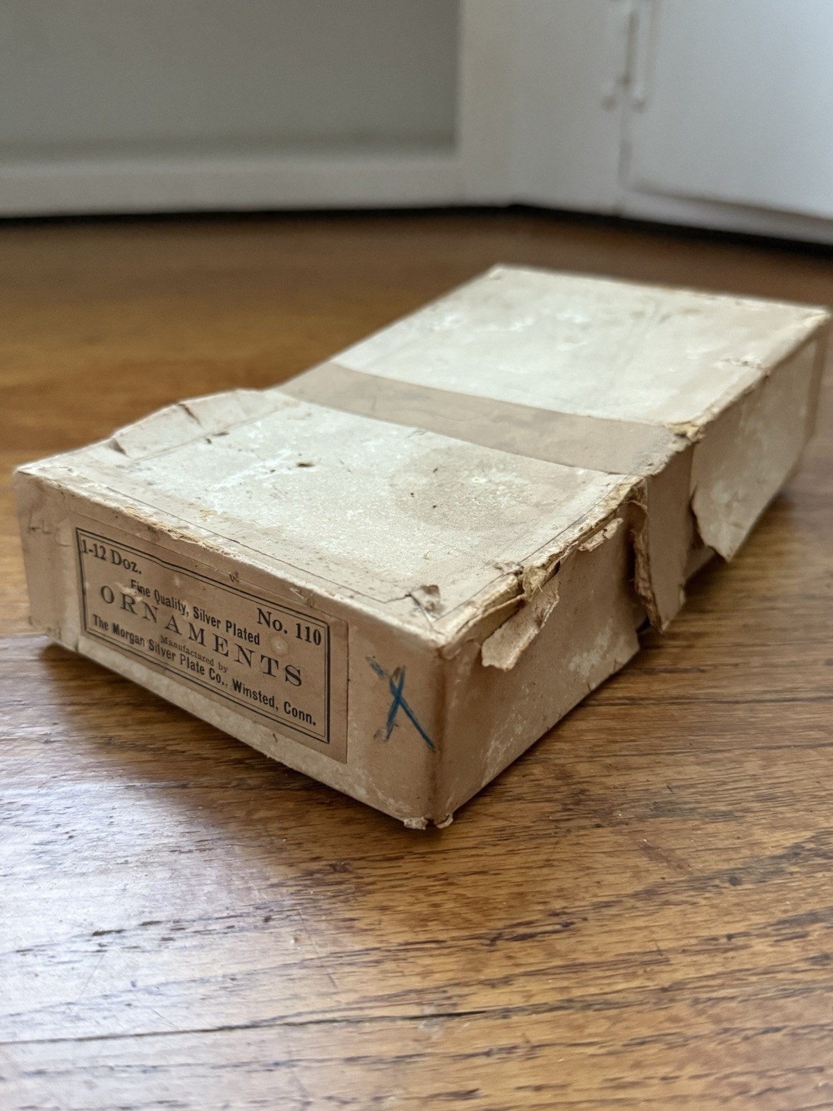 The Morgan Silver Plate Co. Silver Plated Crucifix Casket Ornament In Box