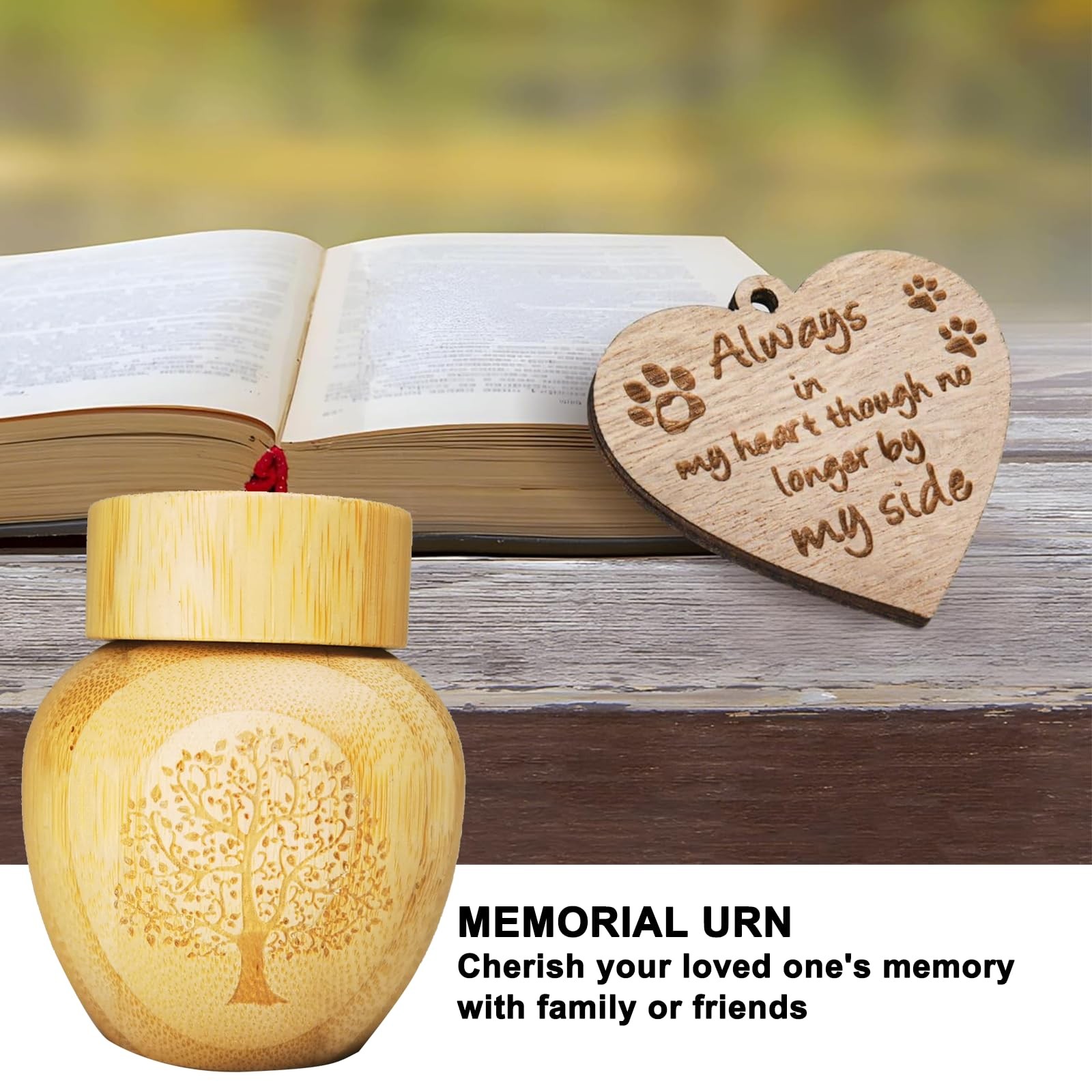 Mini Scattering Urns for Human Ashes, 2.1”x2.6” Biodegradable Bamboo – Tree