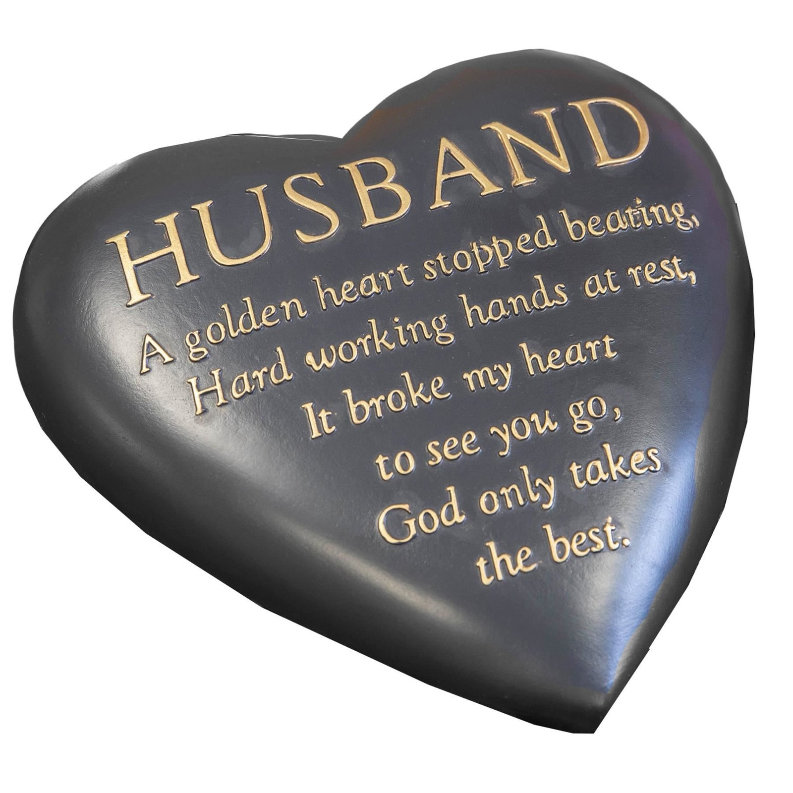 Graveside Grey Heart Memorial Stone Plaque by Thoughts of You – Husband