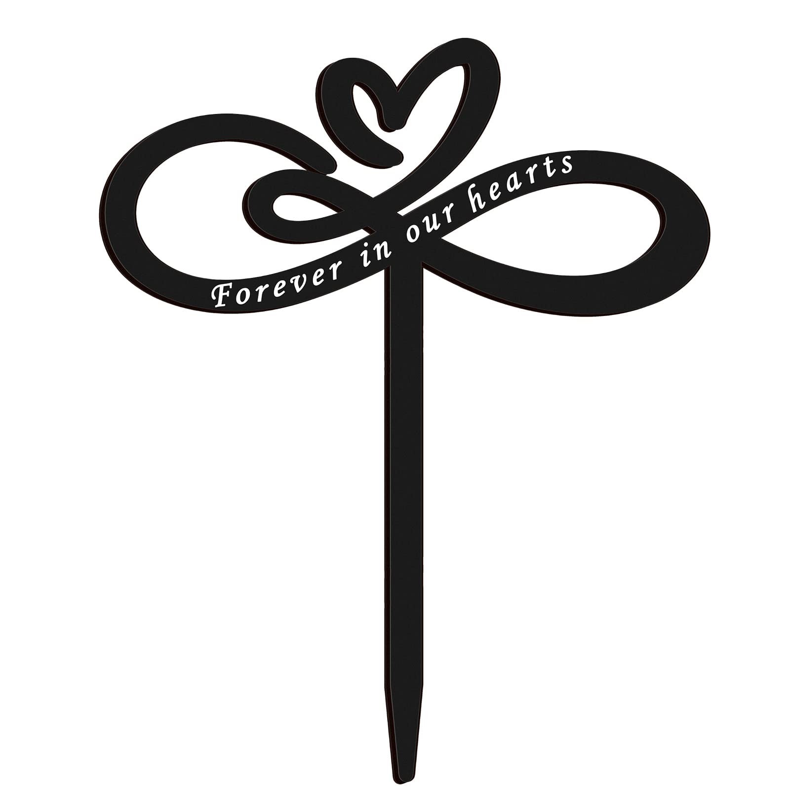 Heart Memorial Plaque Stake, Forever in Our Hearts Memorial Stakes, Cemetery …