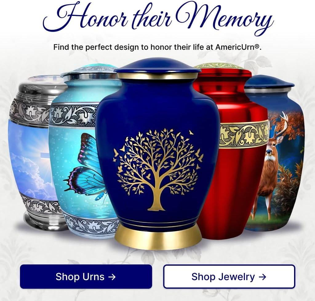 Blue Tree of Life Cremation Urns for Human Ashes – Adult Female and Male Memoria