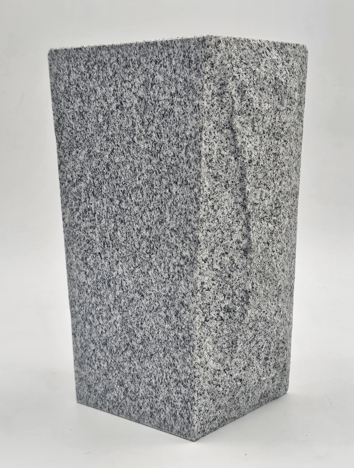 Granite Memorial Vase Tapered Gray Shiney Speckled Edged Cemetery 9″×5.25″×4″