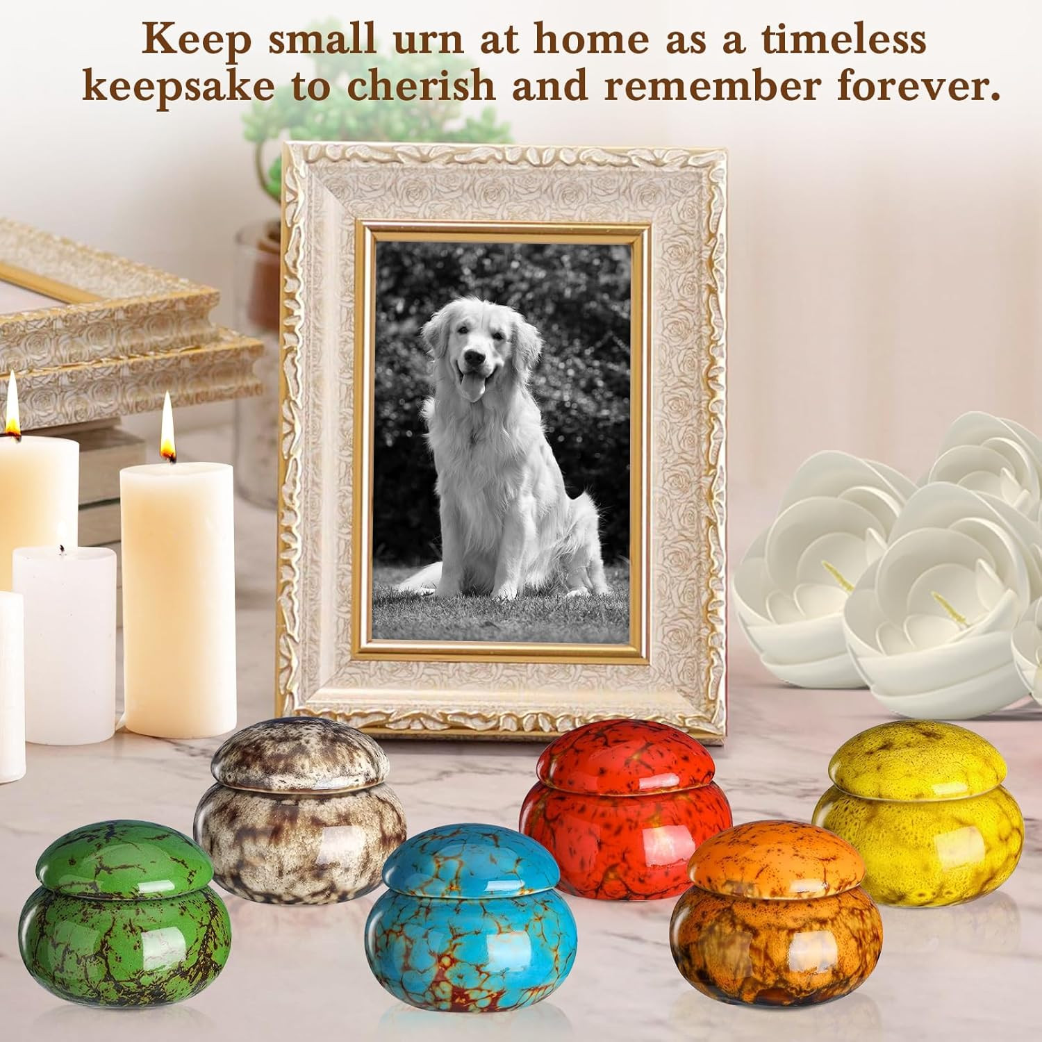 Small Urns for Human Ashes Keepsake Set of 6, 1.6” Cremation Keepsakes Urns for