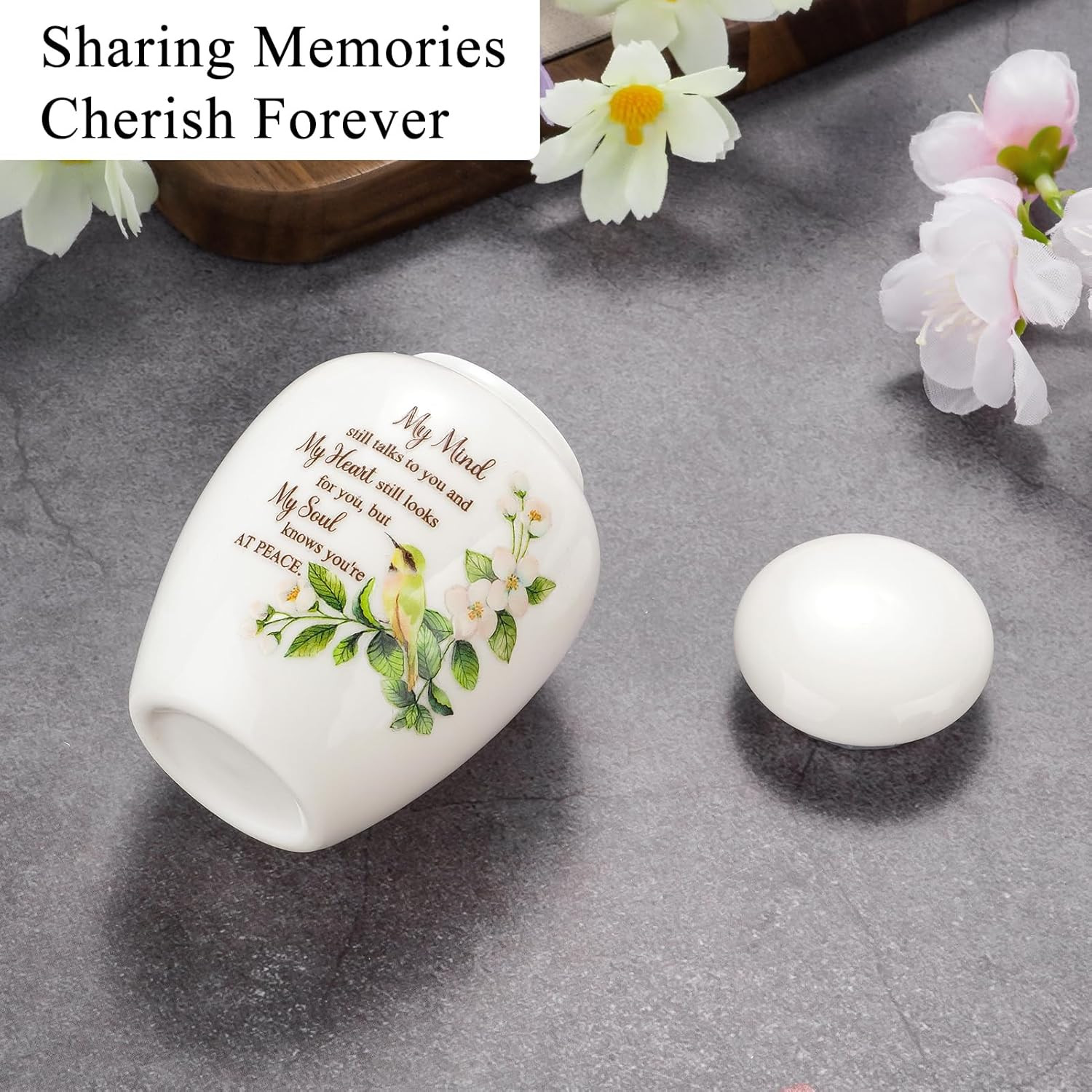 Ceramic Mini Urn for Ashes – 2.8 Inch Elegant Memorial Keepsake Urn