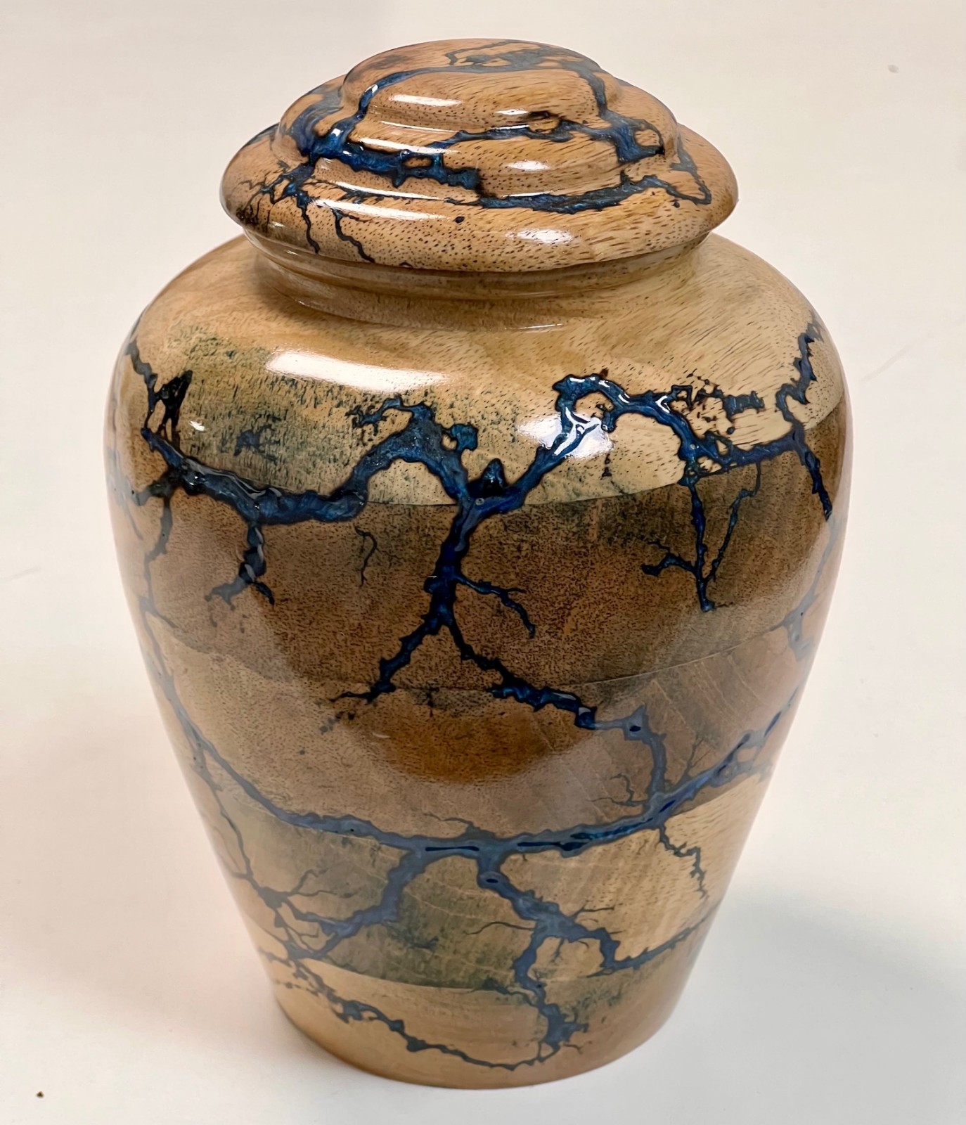 Cremation Urn for Human Ashes Adult Male or Female, Wooden Urn, Hand Carved