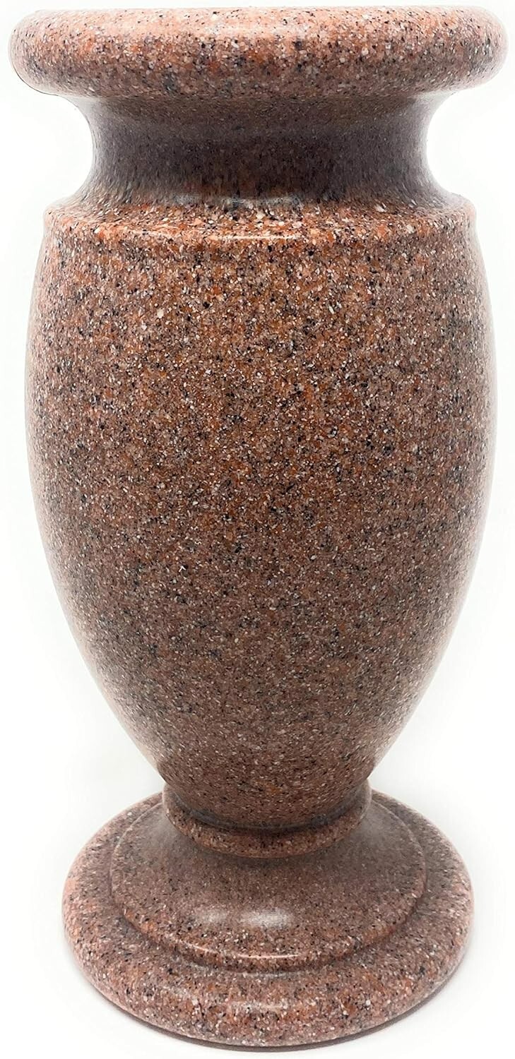 Flower Vase Plastic 10″ Granite Look Weatherproof Marker for Grave Floral Dis…