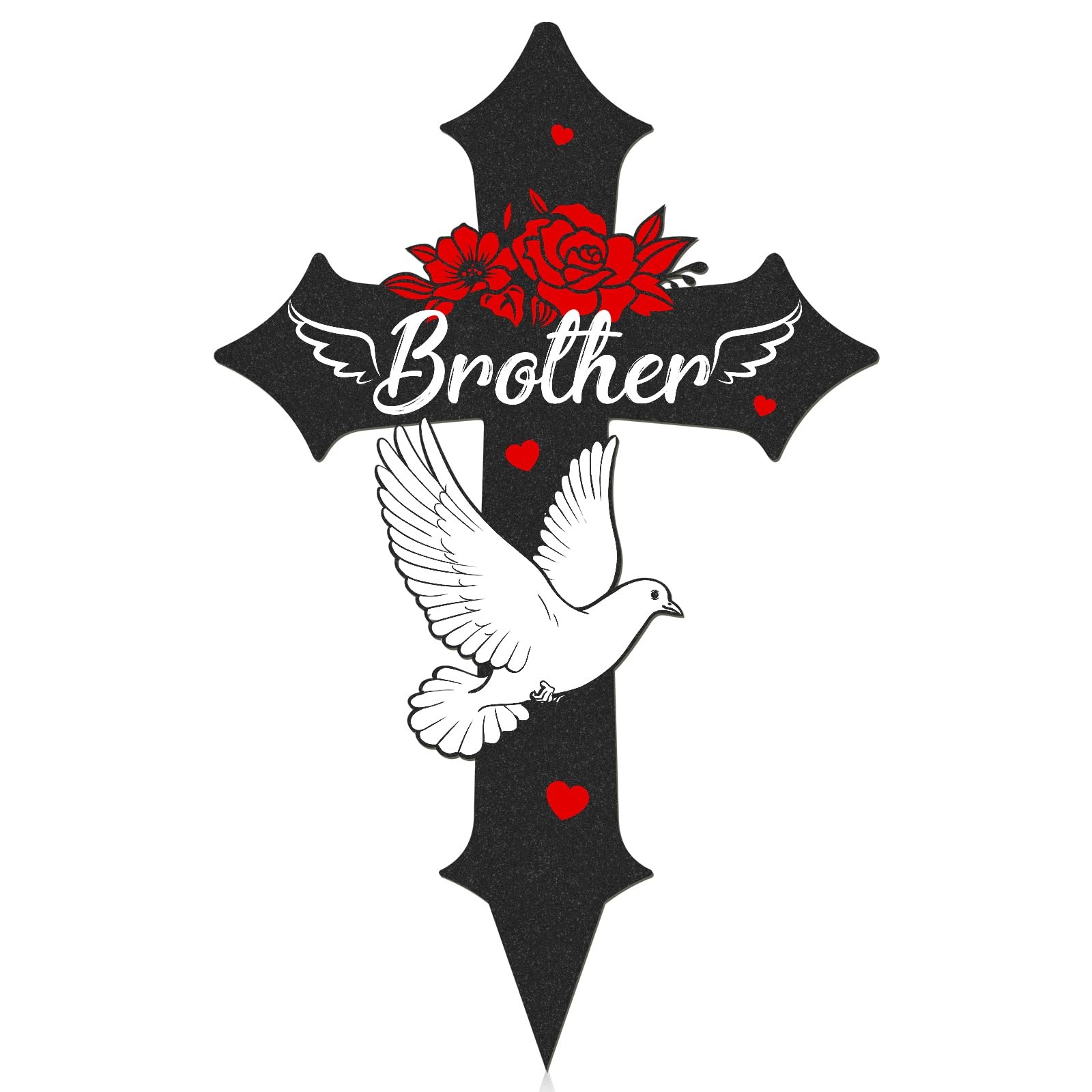 Cemetery Grave Decorations, Metal Memorial Stakes for Brother, Outdoor Markers