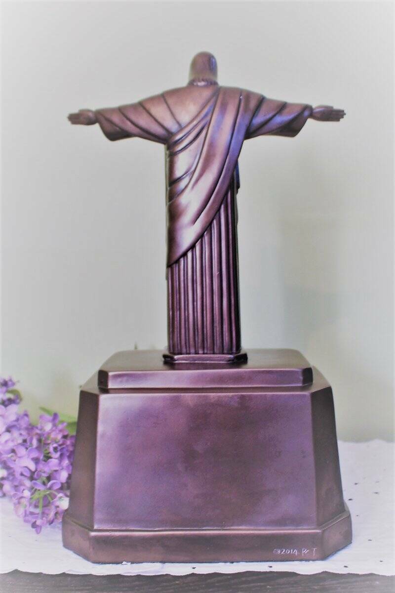 Catholic Jesus Christ Cremation Urn 15 inch Statue Figurine Bronzed Finish