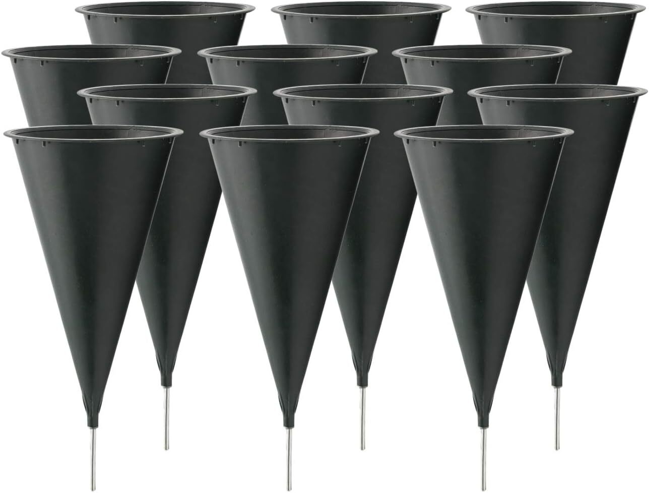 Rust-Proof Stake Flower Holders – Large Set of 12 for Floral Cemetery Decor