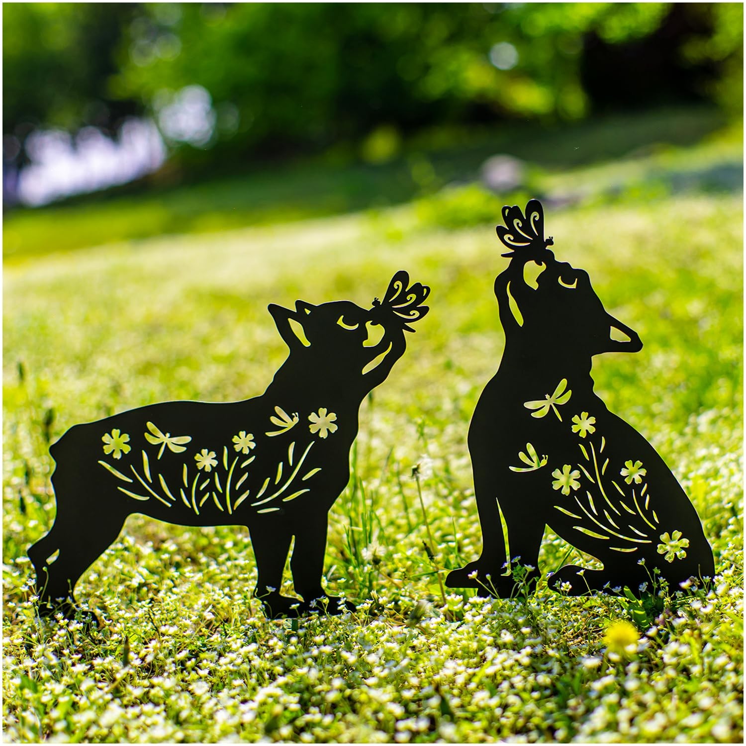 Dog Metal Garden Stakes Decorative, Gifts for Women/Men/Dog Lovers Gifts,Blac…