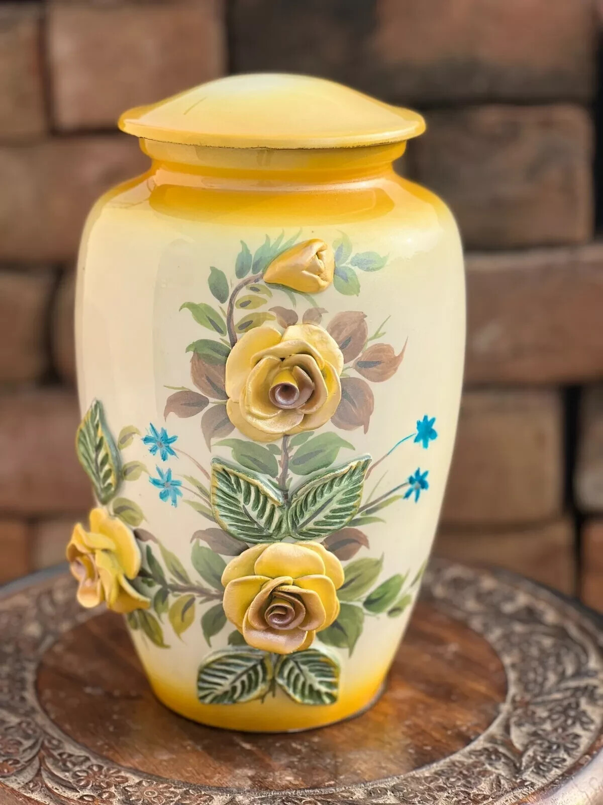 10″ Big Crimson 3D Rose Urns for Human Ashes Large and Cremation Cremation Adult