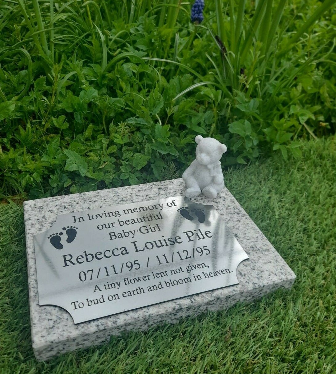Personalised Memorial Plaque Flat Grave Stone Cemetery Remembrance Garden