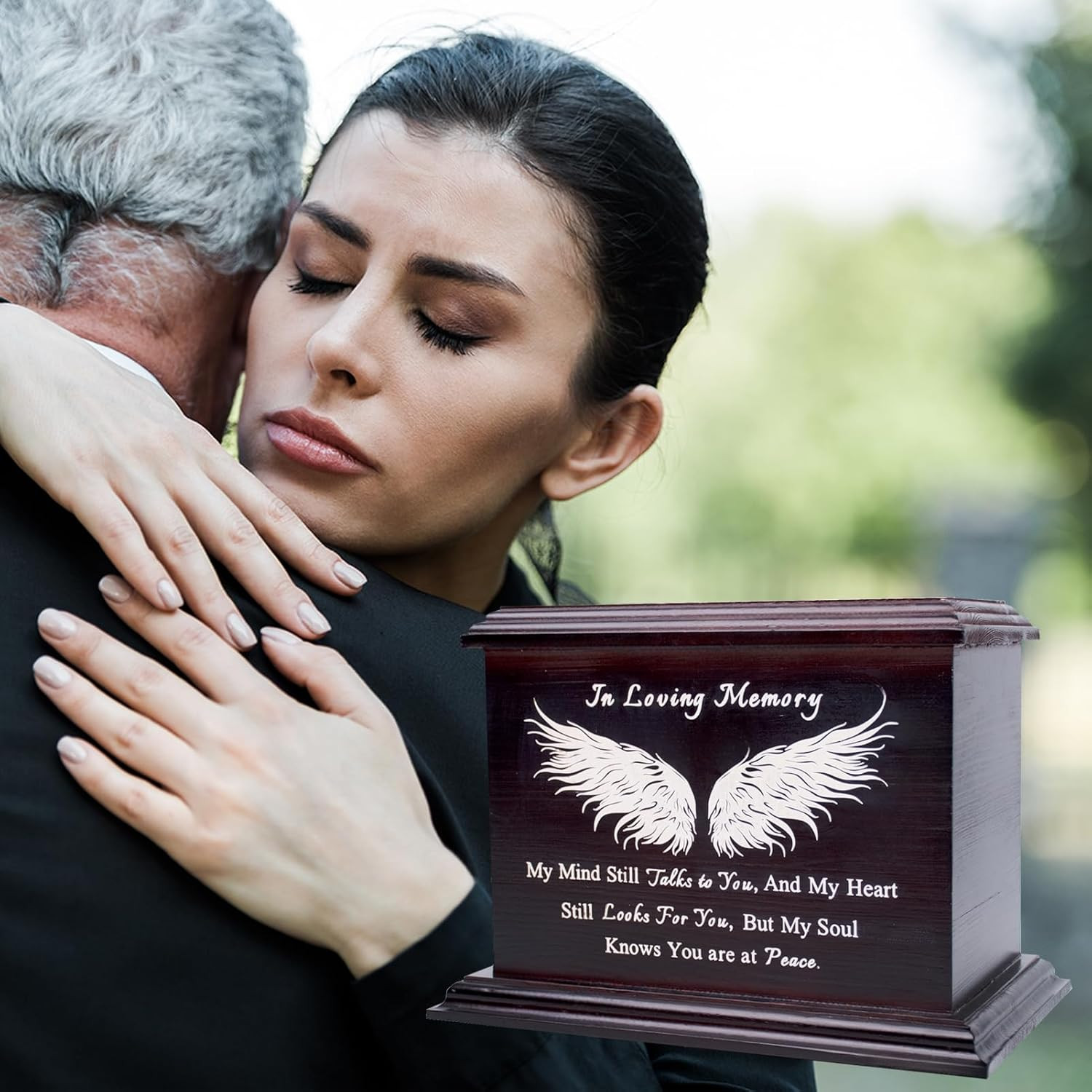Wooden Urns for Ashes – Decorative Urns for Men Women – Adult Ashes Funeral Urns