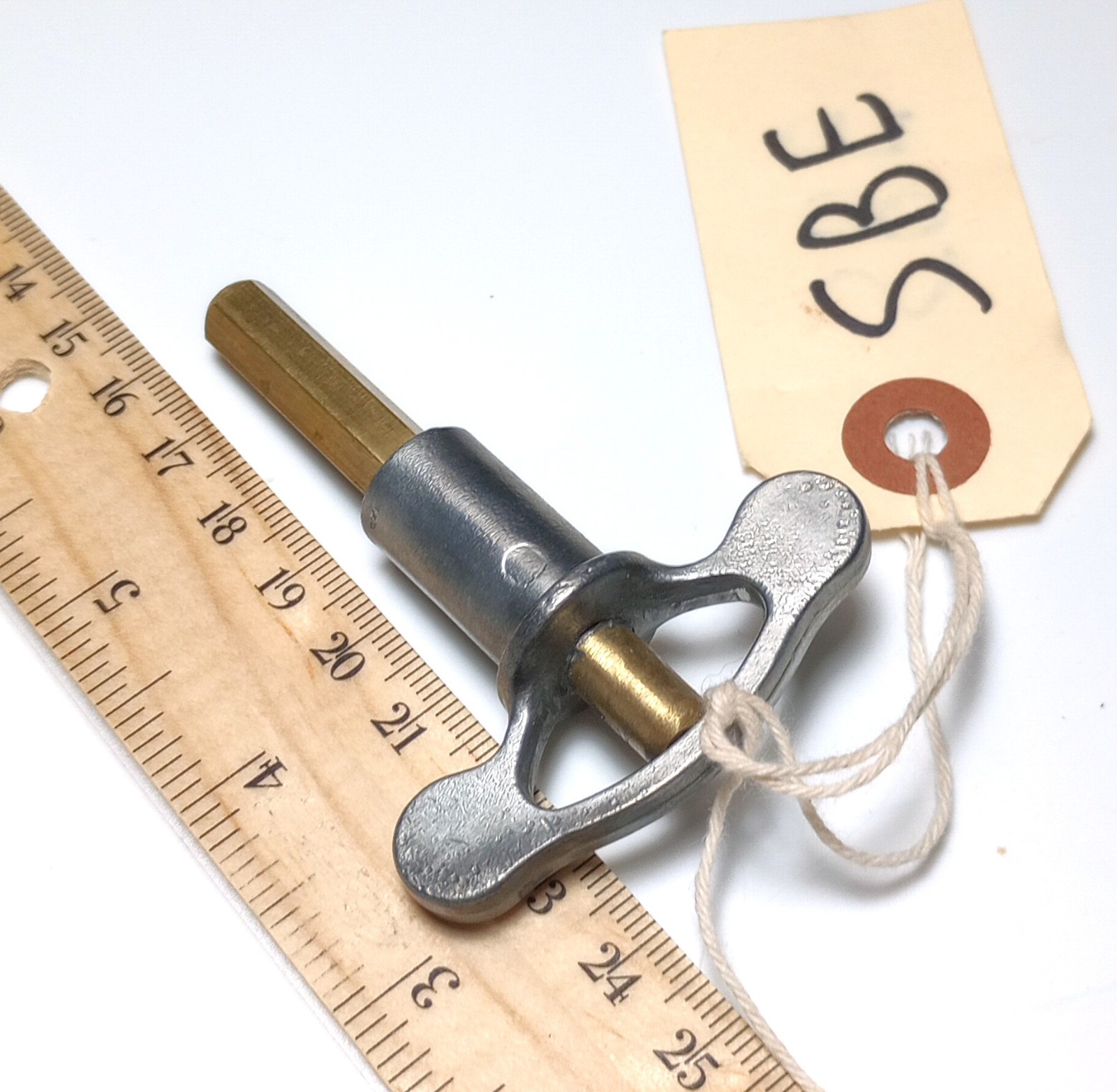 Zinc and Brass Pocket Casket Key / Coffin Key