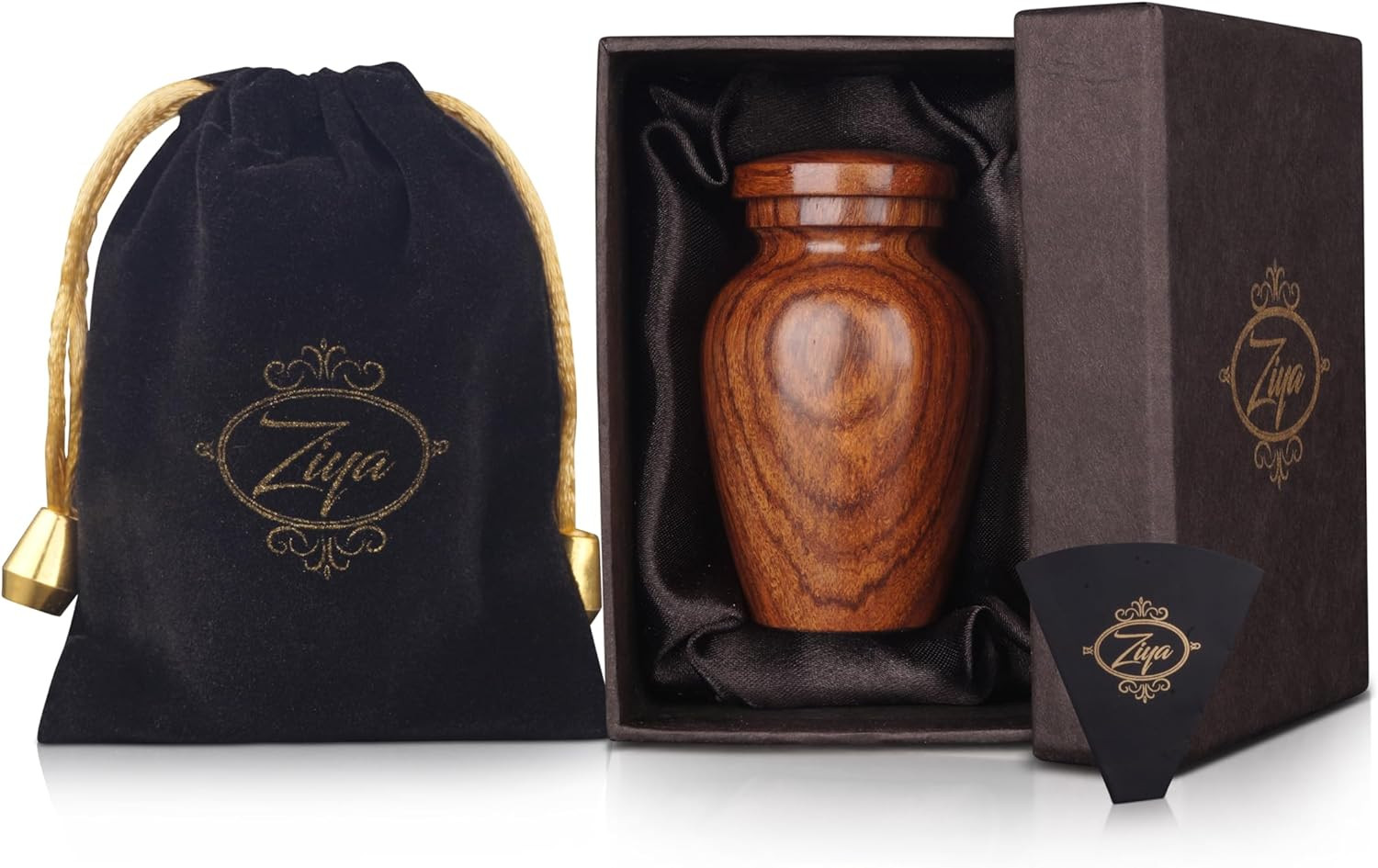 Wooden Cremation Small Urns for Human Ashes Keepsake Adult Male Female – Mini Ur