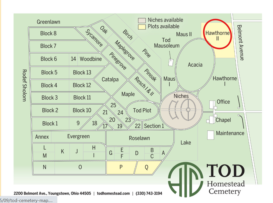 Cemetery plot for sale Ohio