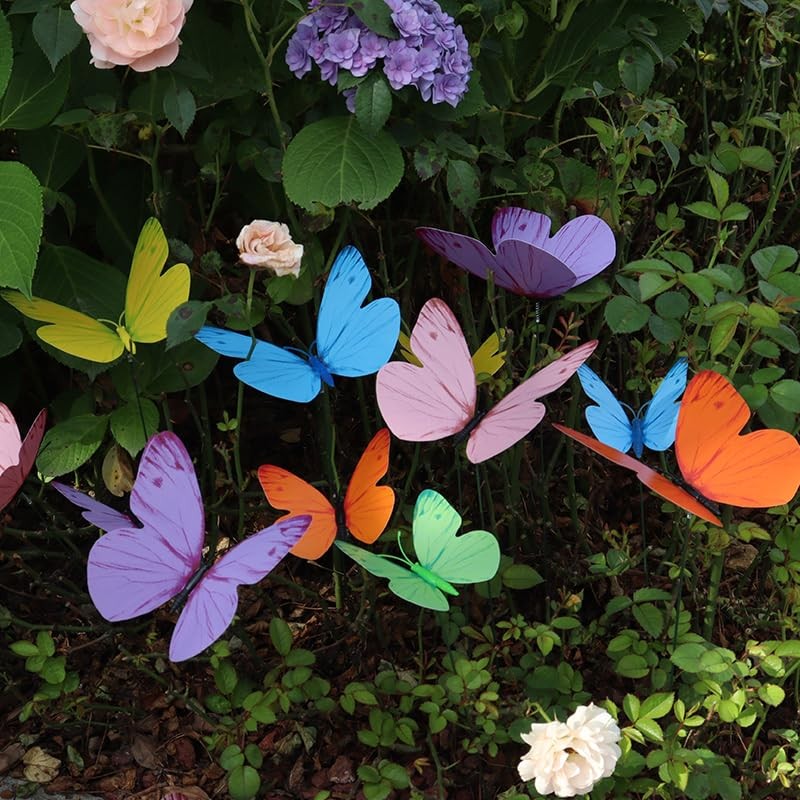 24PCS Butterfly Garden Stakes Waterproof Outdoor Yard Art for Flower Beds