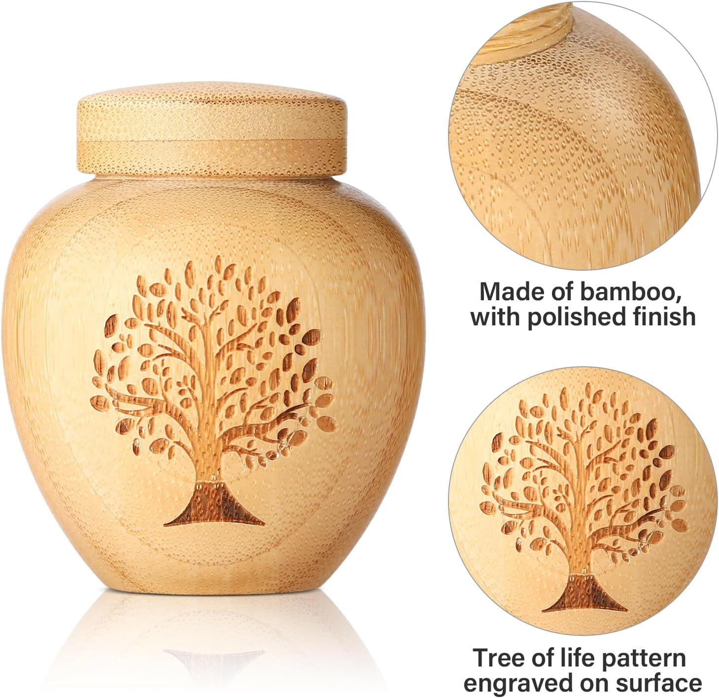 HOOMTREE Small Urns for Human Ashes Keepsake Set of 1,Mini Urns for Ashes Made o