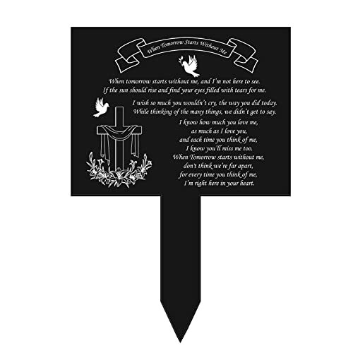 Waterproof Acrylic Memorial Remembrance Grave Plaque Stake for Outdoor Yard