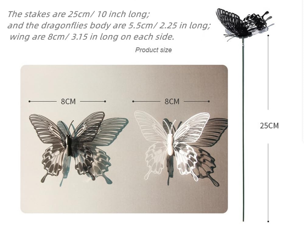 3D Butterfly Garden Stake Decor,10″ PVC Butterfly Garden Decor for Outside,Sh…