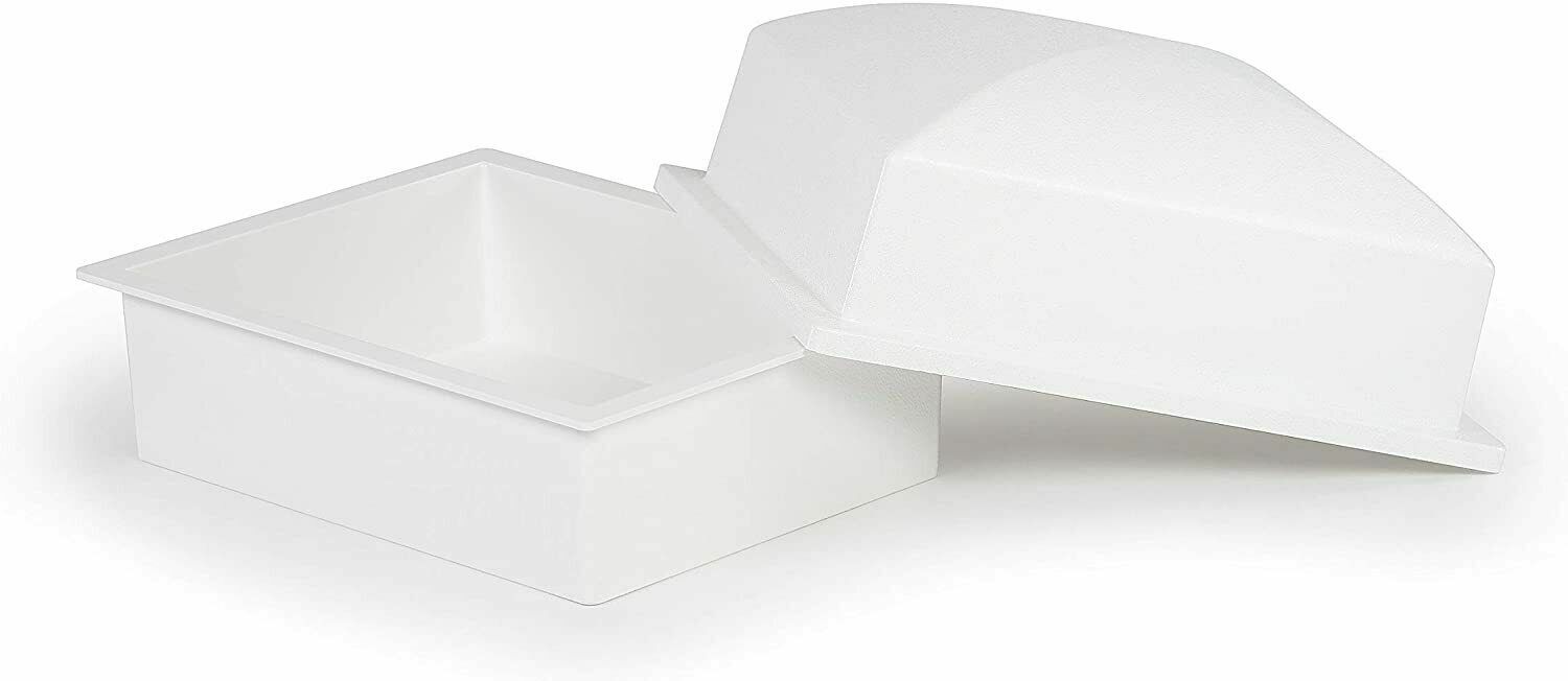 Extra-Large White Polymer Double Funeral Cremation Urn Burial Vault