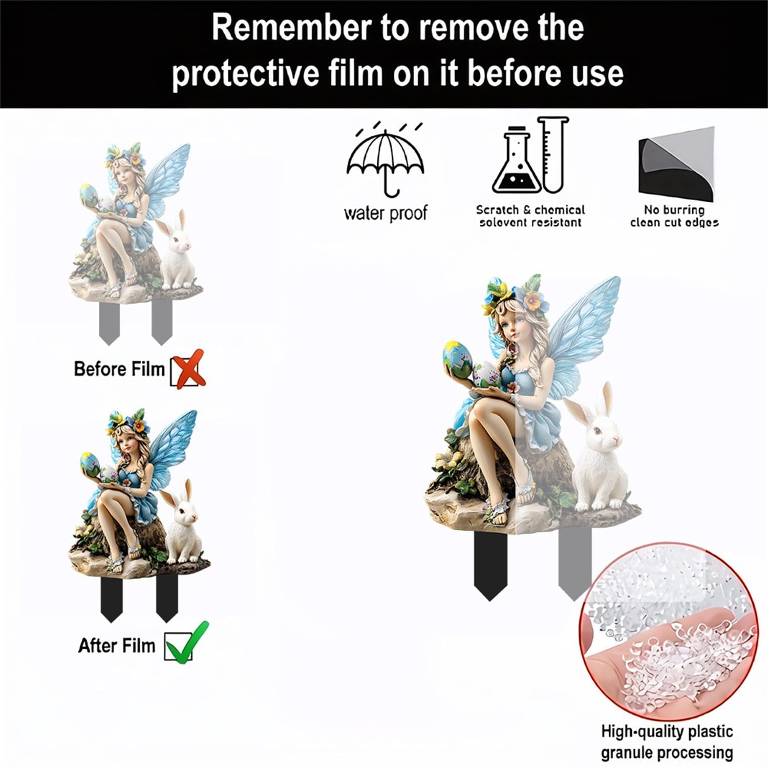 Fairy Garden Stake Decor, 2D Flat Acrylic Elf Sign, Yard Elf Decor Panel, Fai…