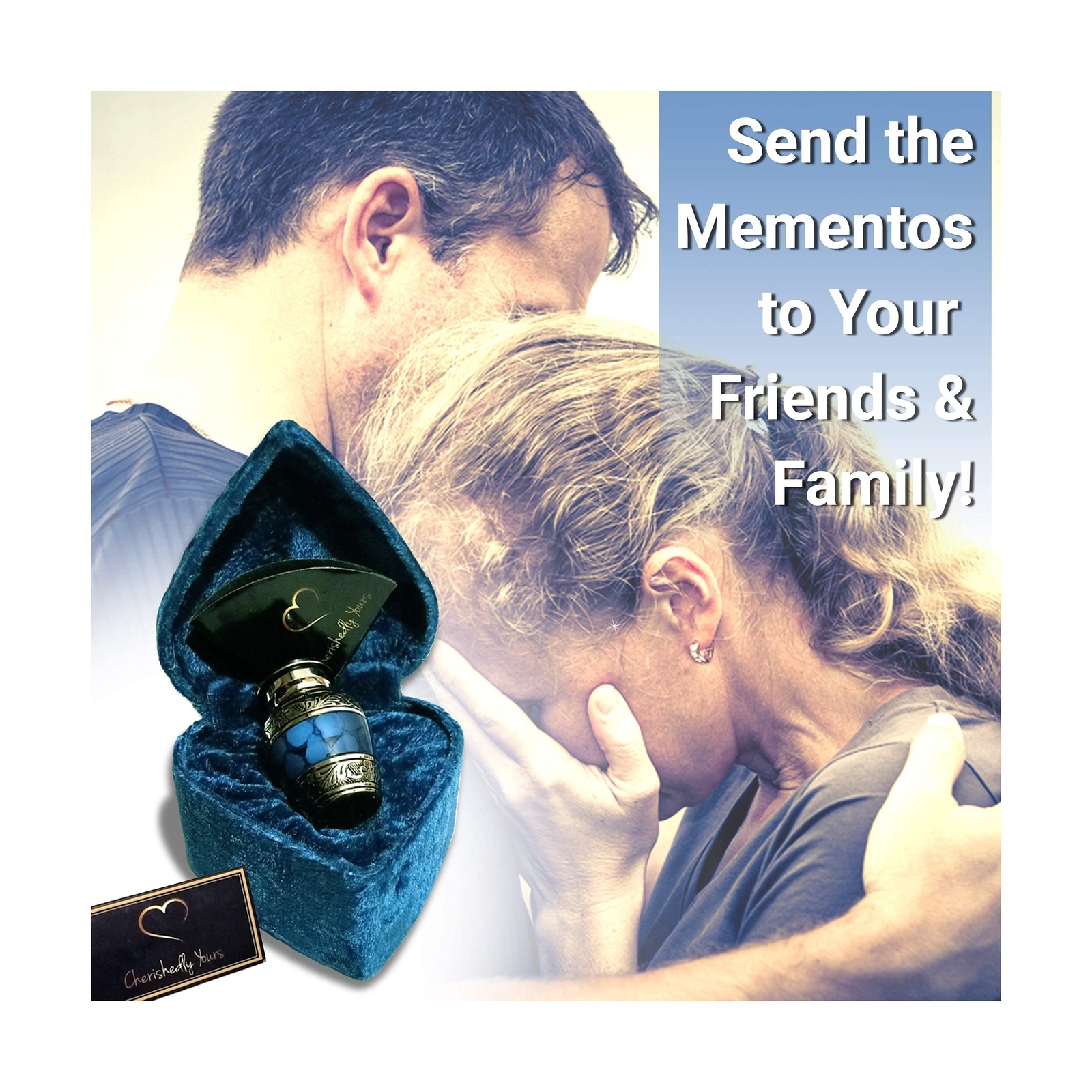 Small Keepsake Cremation Urn for Human Ashes with Velvet Heart Case and Funne…