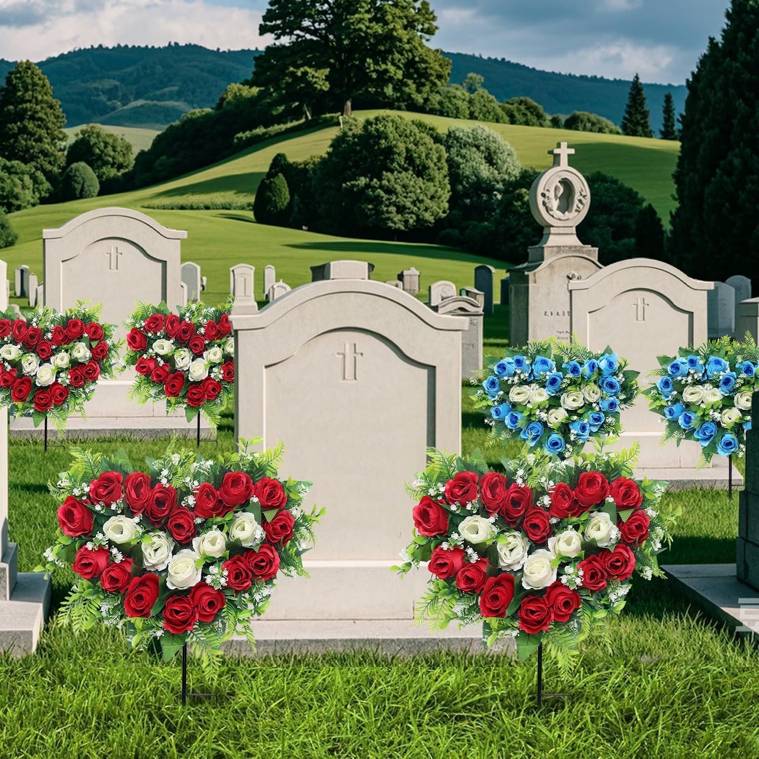 Heart Shaped Grave Memorial Roses