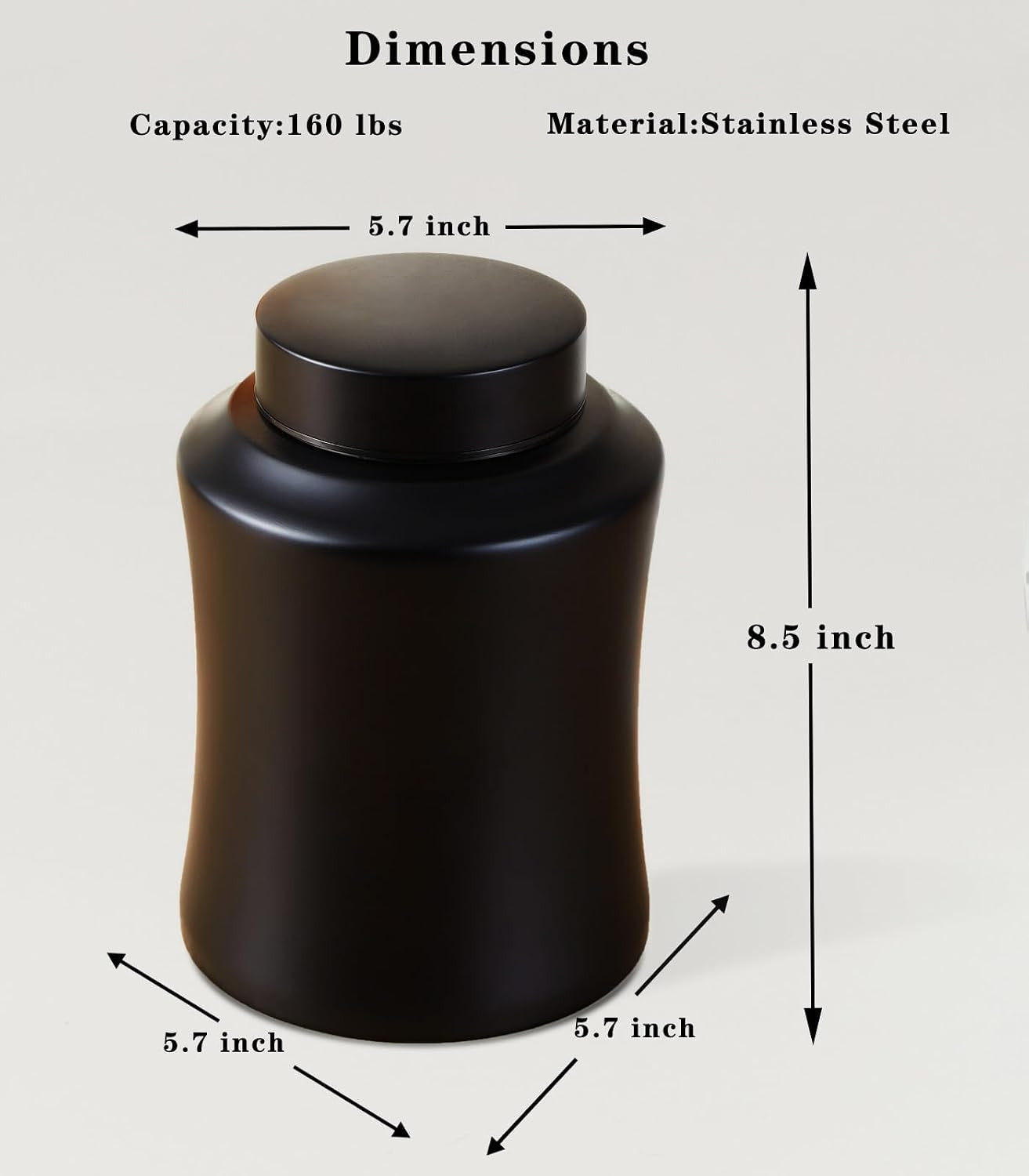 Urn for Ashes Adult Male/Female Black Large Cremation Urns for Man/Women Human R