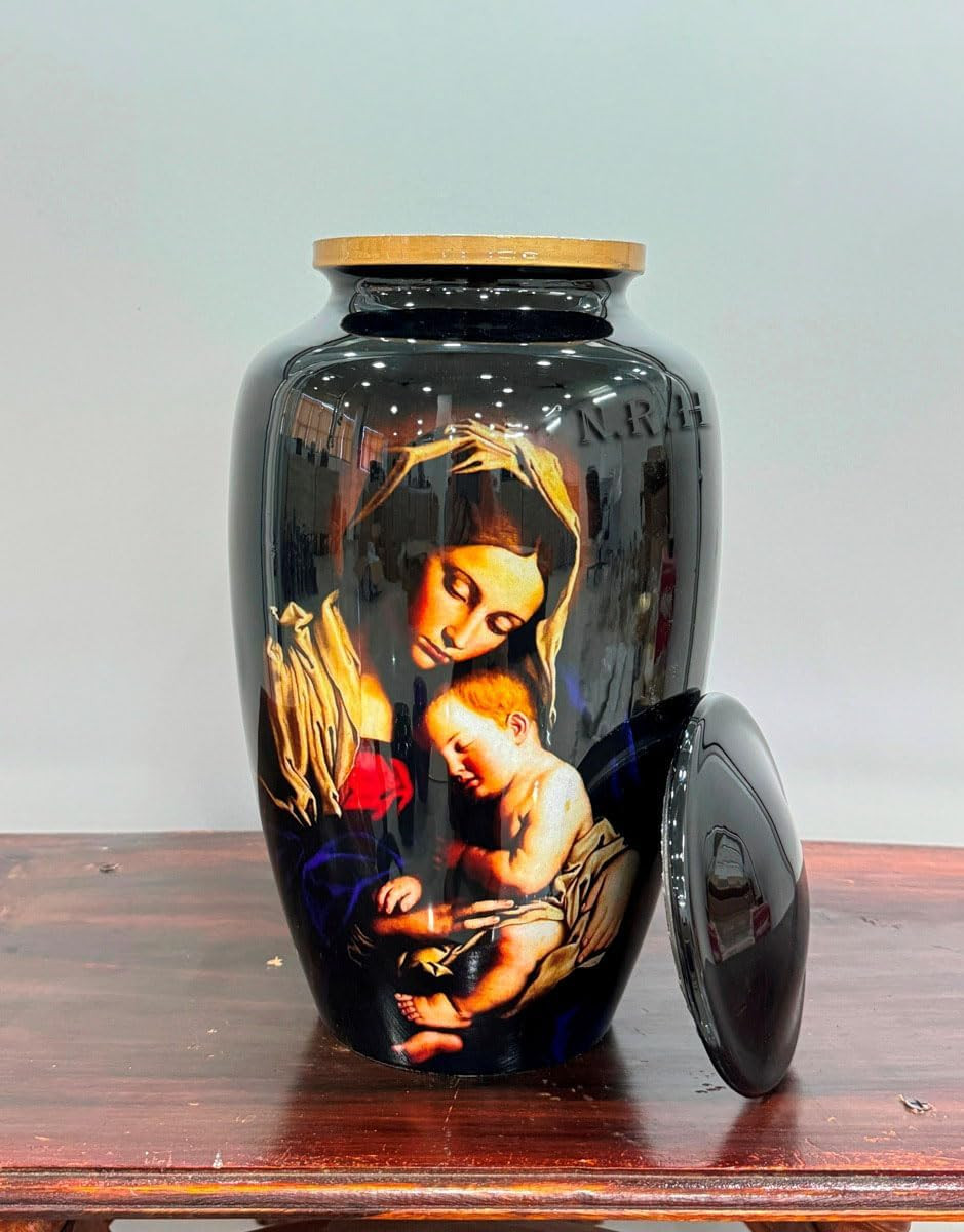 Mary and Baby Jesus Christ Large Cremation Urn for Adults up to 200 lbs