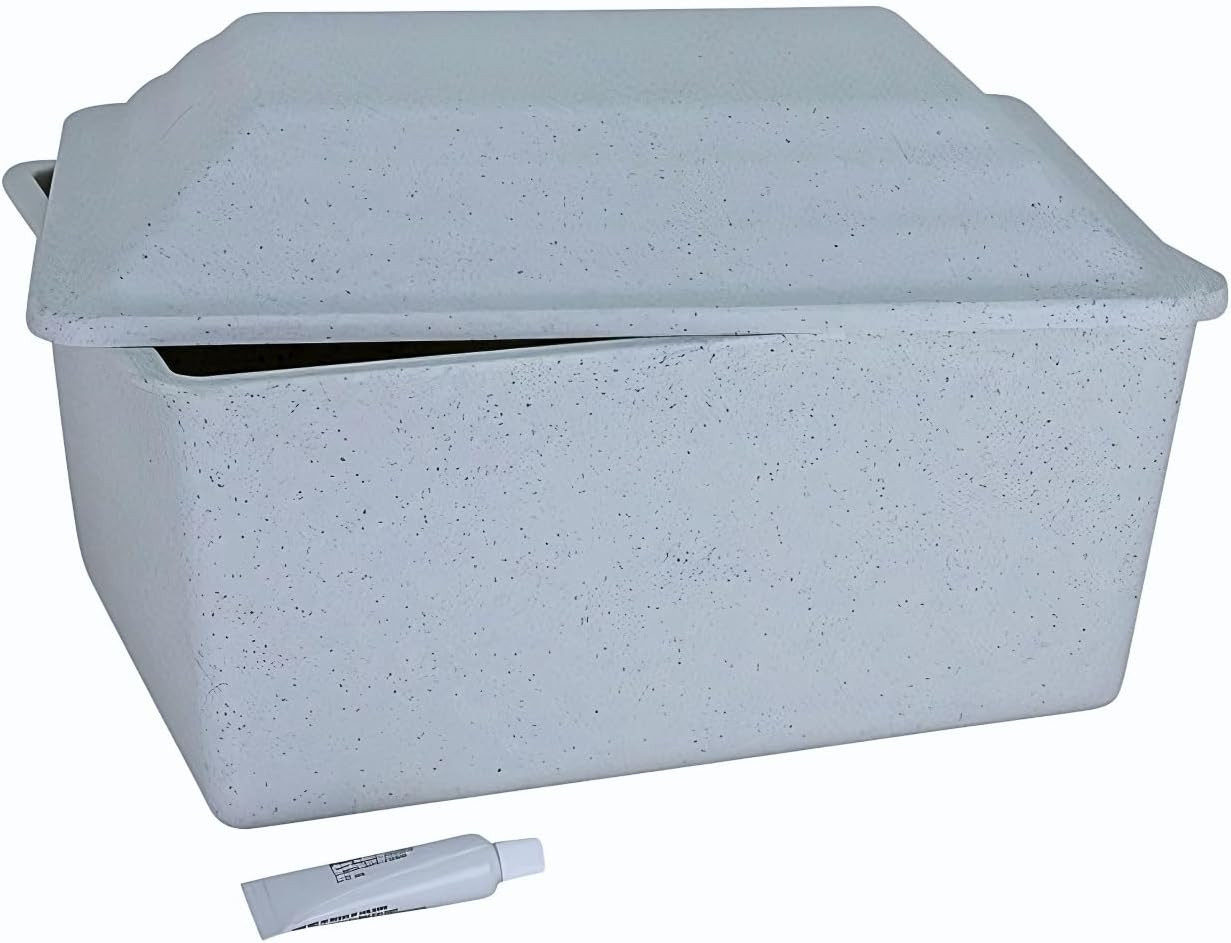 Granite Gray Urn Vault for Ground Burial, Holds One Cremation Urn for Human Ash