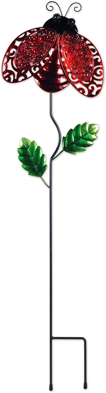 Glass Garden Stakes Plant Pick, Lacy Ladybug, 28-Inch