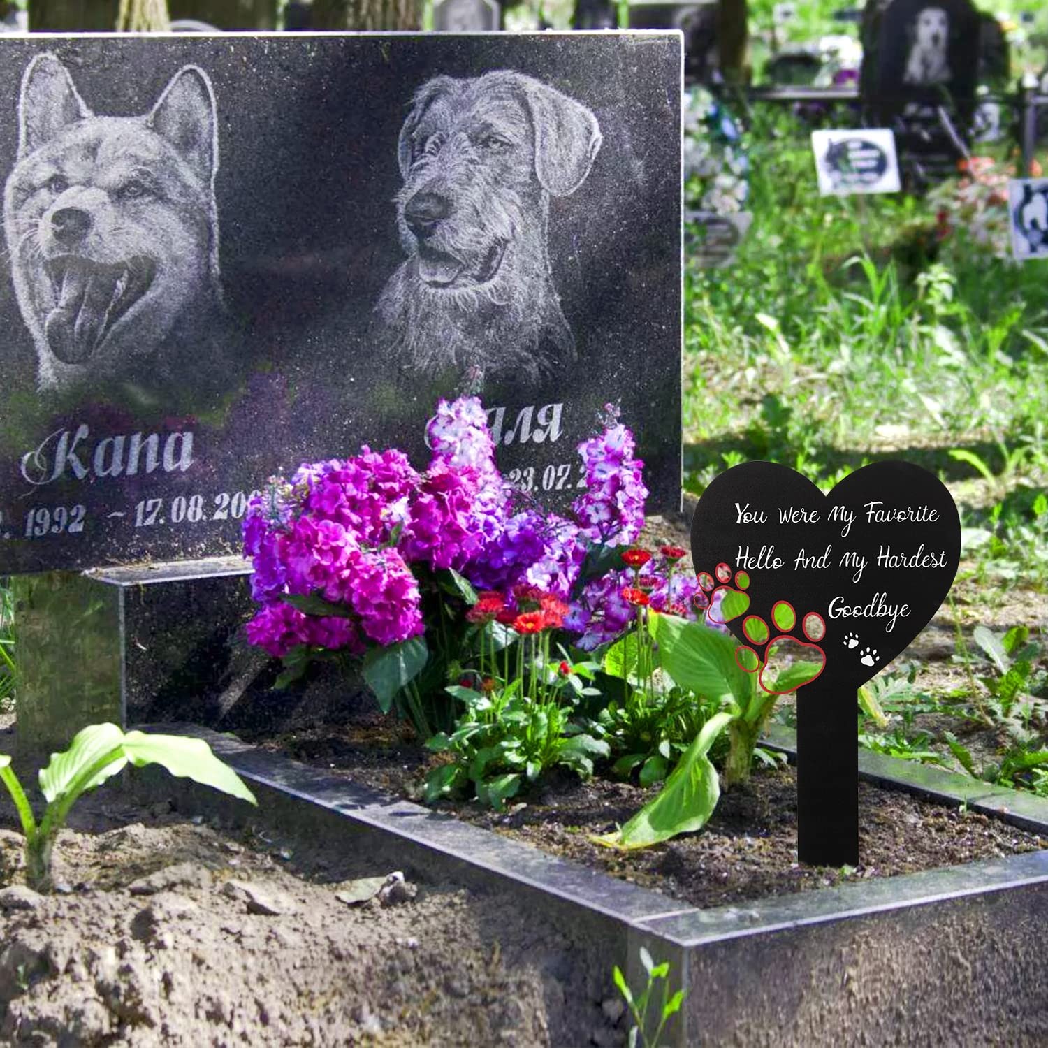 Pet Memorial Graves Markers for Dogs Cats, Pet Cemetery Headstones Decoration…