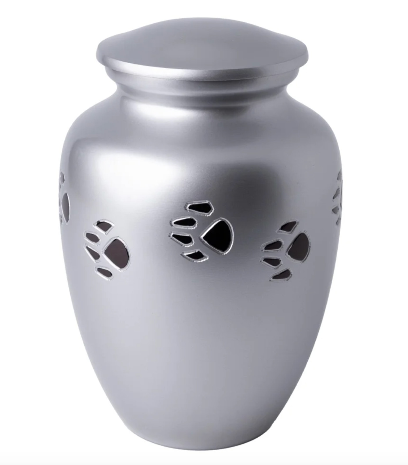 NEW! Perfect Memorials Large Pewter Paw Print Cremation Urn (made in India)