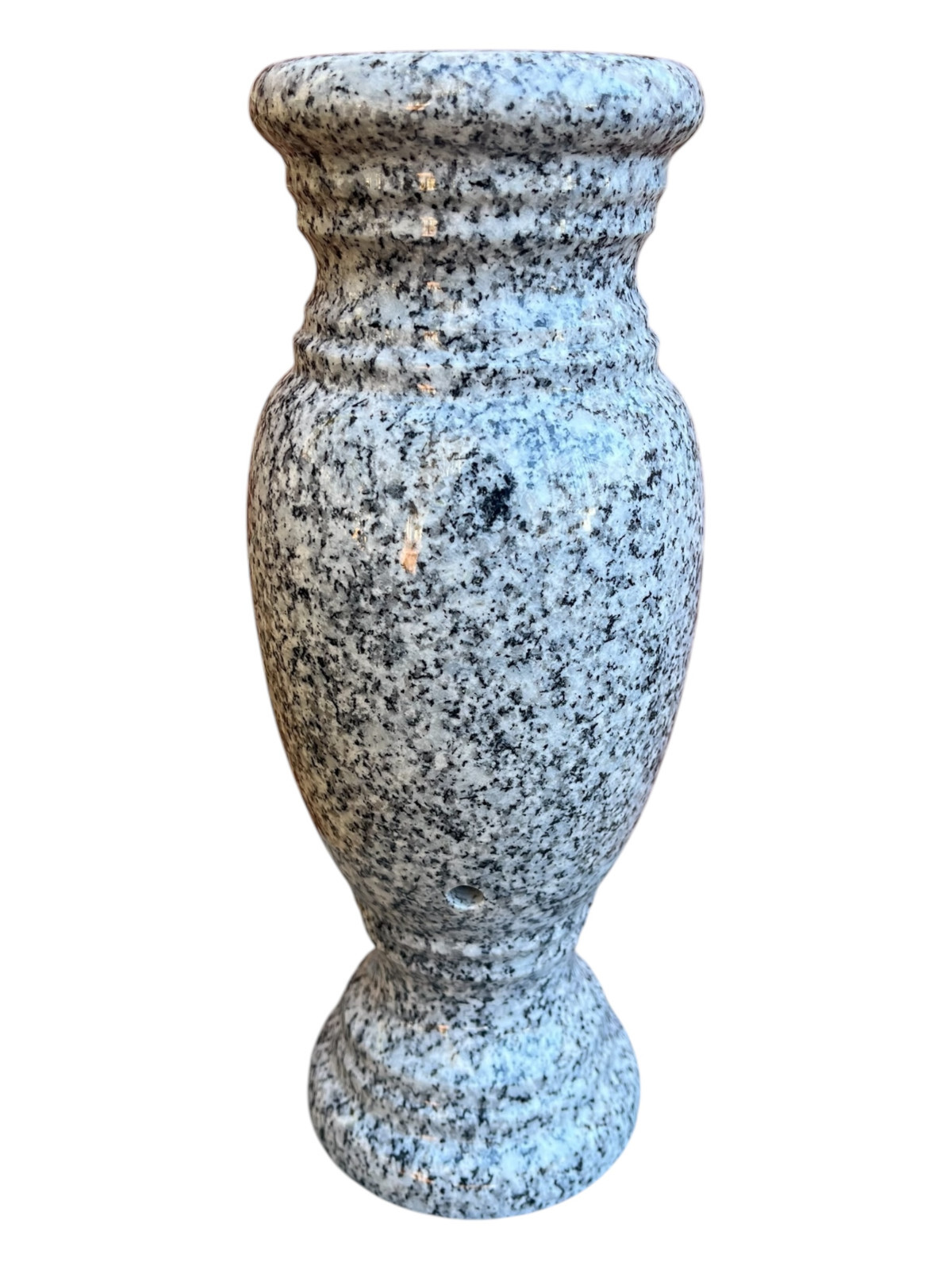 Cemetery Memorial Granite Round Vase Georgia Gray Match 4″ x 10″ polished