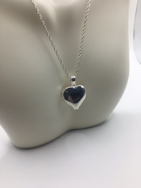 Memorial Heart jewelry Ash curved bottom Urn Gold