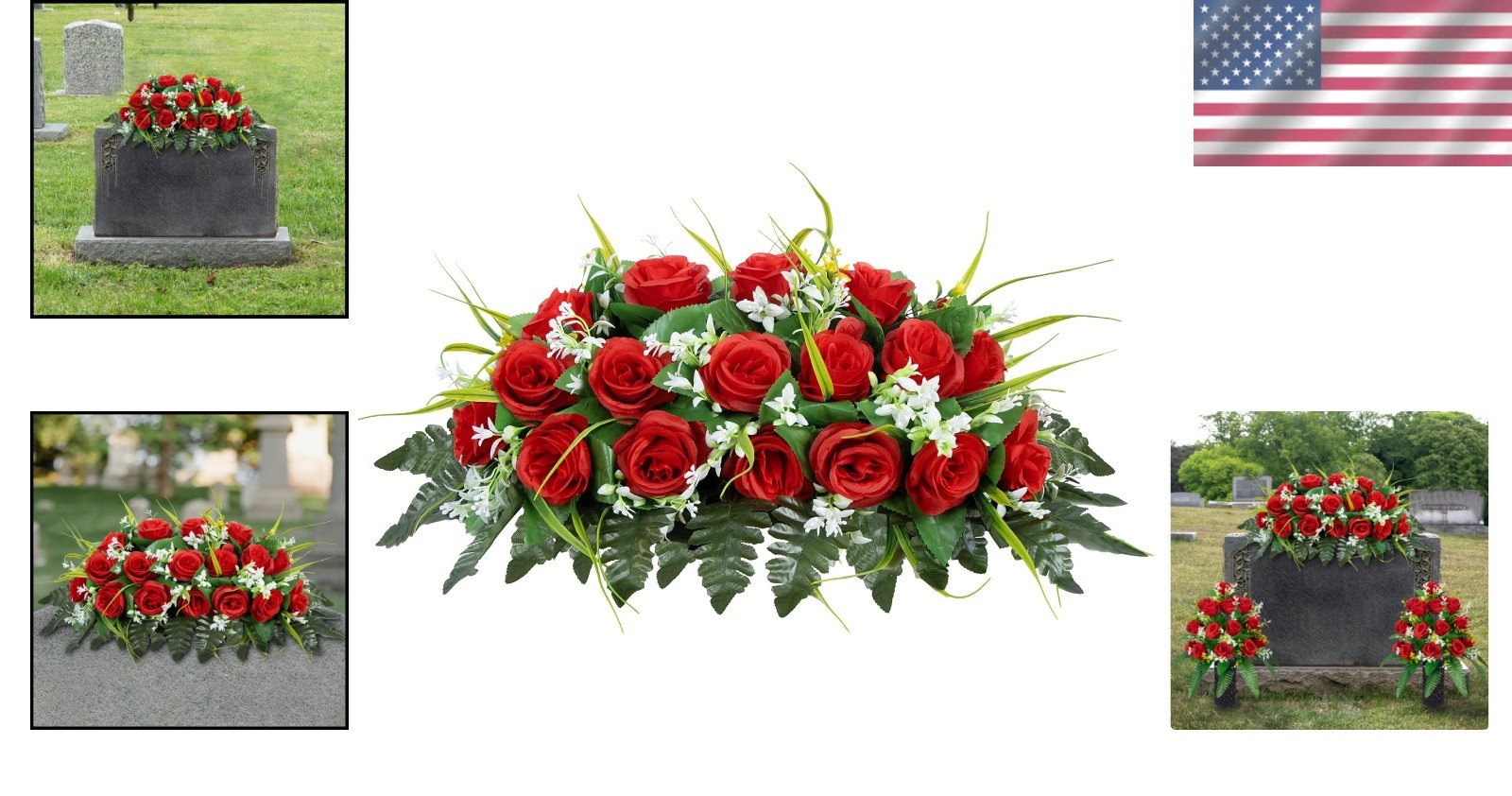 Cemetery Headstone Flower Saddle – Artificial Ceme