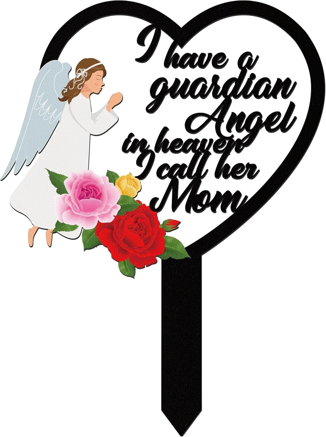 Stake Graves Cemetery Decorations – Mom Metal Memorial Grave Marker, Mother H…