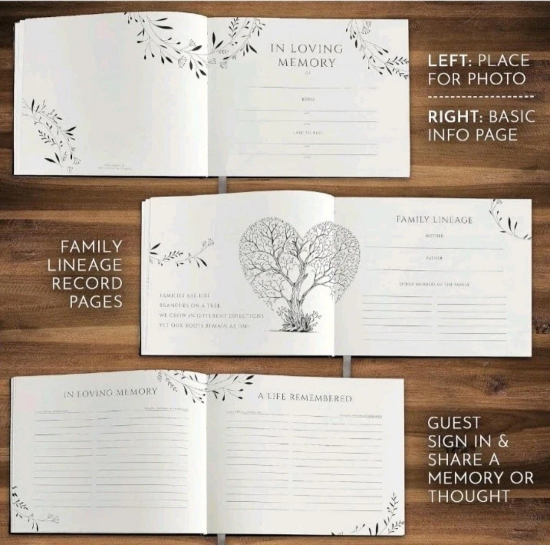 D-KATEL Funeral Guest Book & Thank-you Cards Brand New Free Shipping