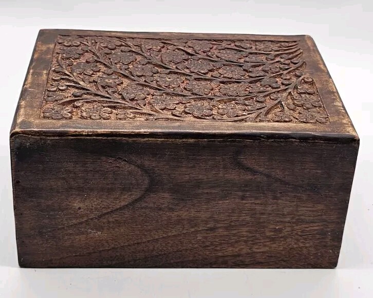Engraved Wooden Urn for Adult Human Ash Male Female Pet Dog Cat Handmade 9×6.5×5